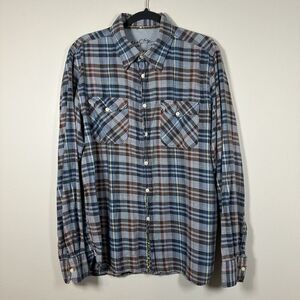 Atelier Shirt‎ by Shirt XLarge Blue Gray Plaid Button Up Long Sleeve Shirt